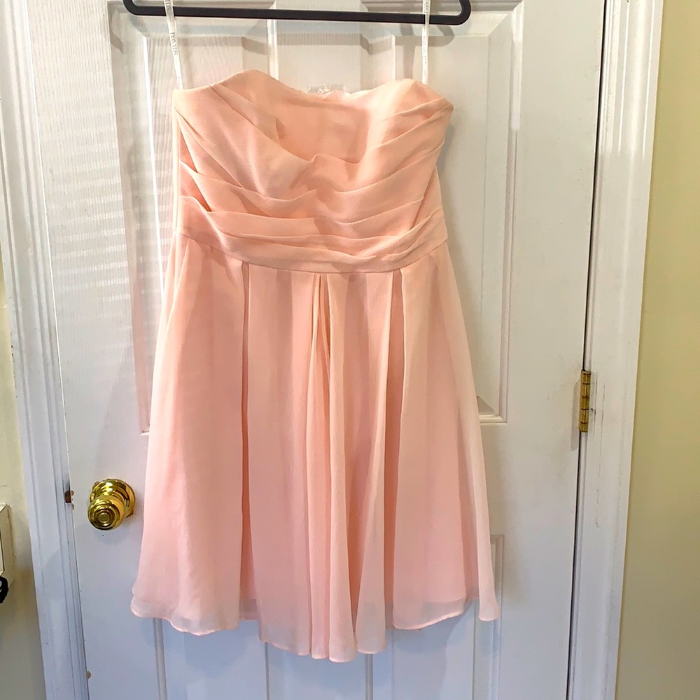 David’s Bridal chiffon, strapless dress!